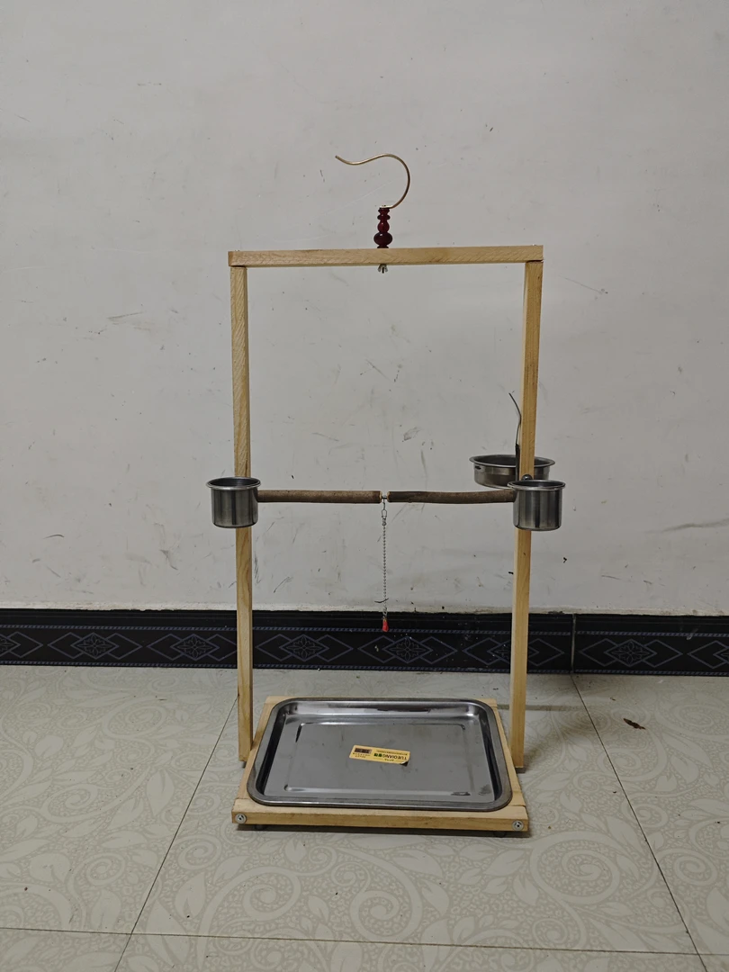 伯劳加高站架，也适合各种中大型鸟使用。送不锈钢脚链环一套。