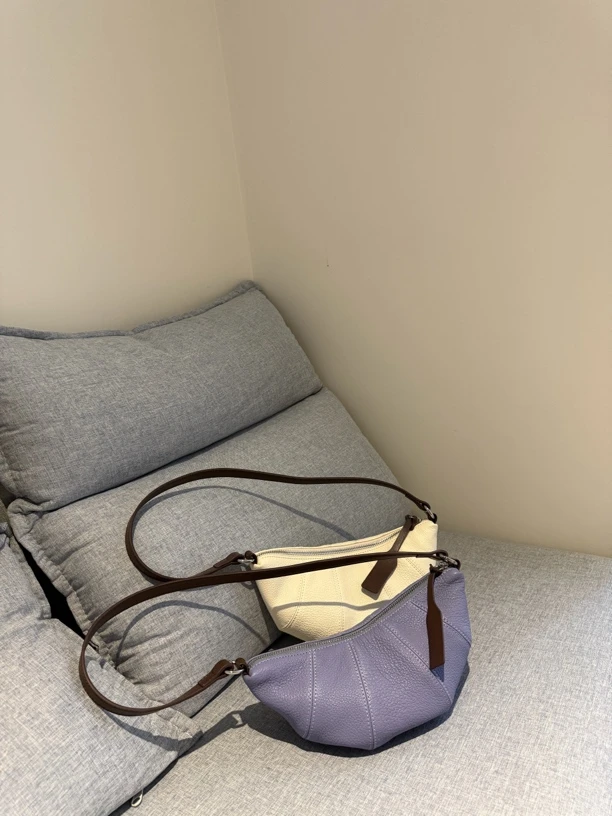 羊皮可颂包真皮牛角包月牙包小众设计时尚百搭单肩斜挎包141