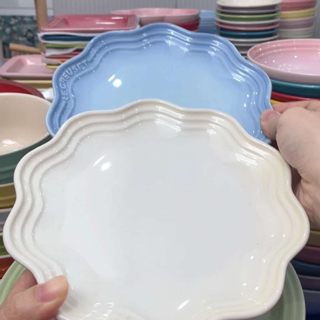 瓷片微瑕2个7英寸花边盘