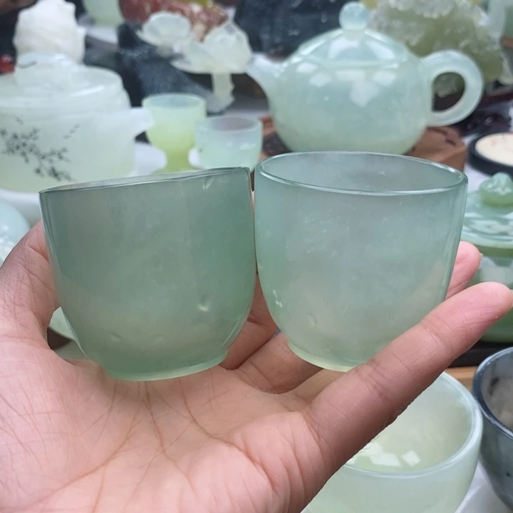 岫玉四大名茶杯未镶嵌合**装