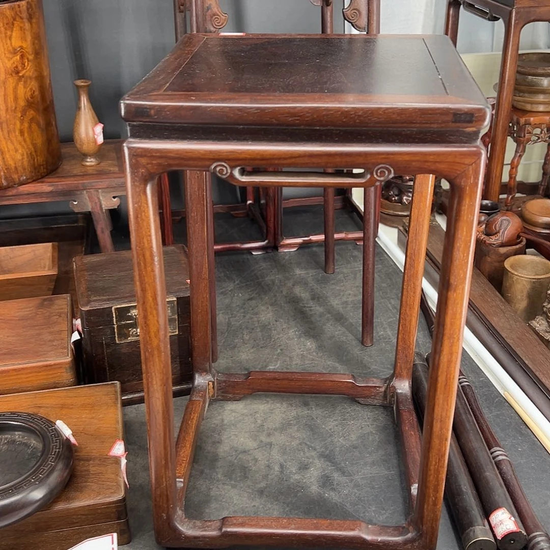 t****9缅甸花梨木花几一对