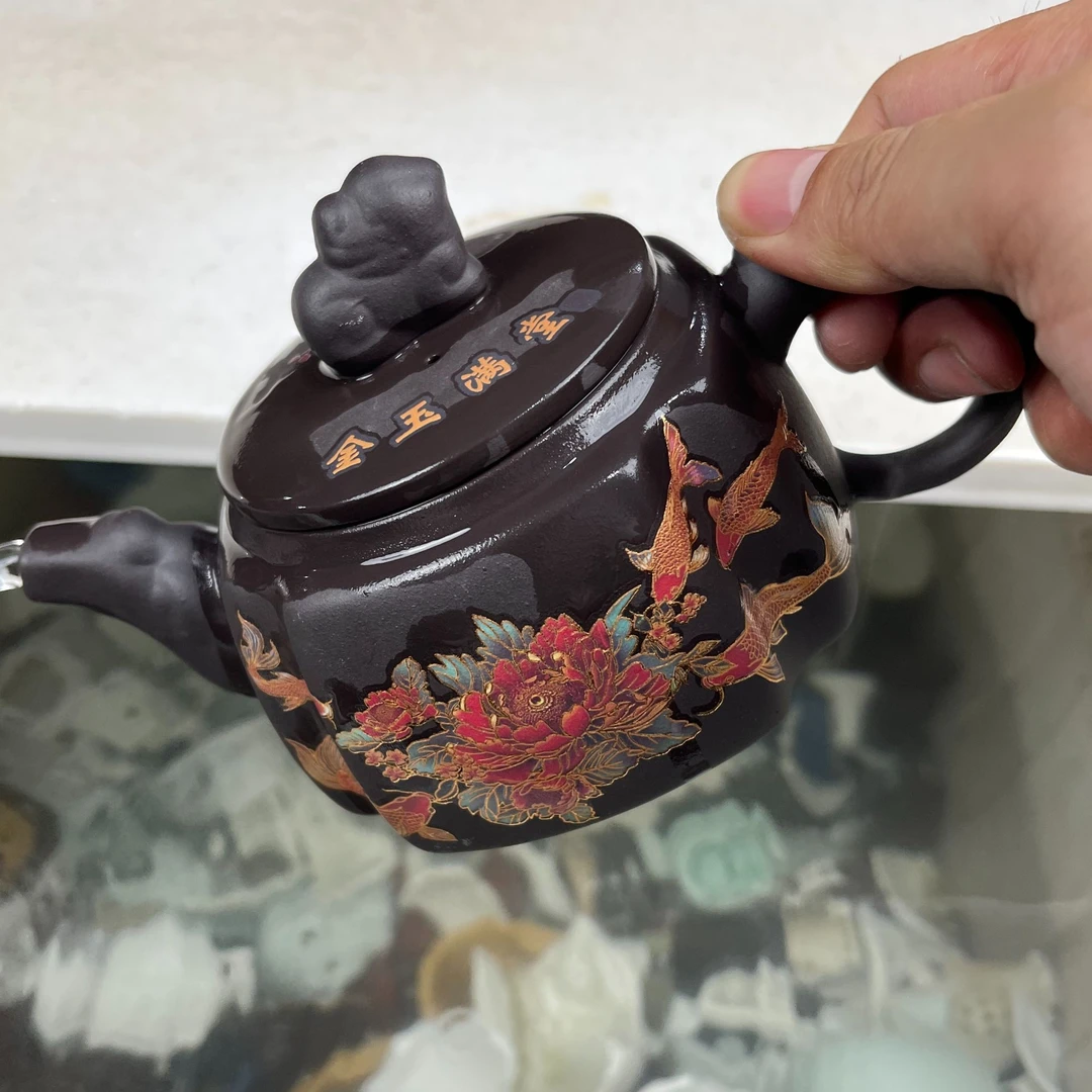 【闪购商品】金玉满堂深井老紫泥四方壶J