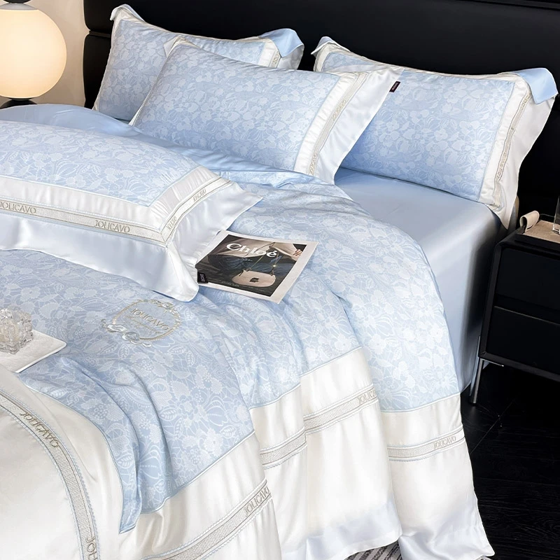 2025新款高端A类母婴级兰精天丝四件套床单床笠床裙枕套被罩家亲