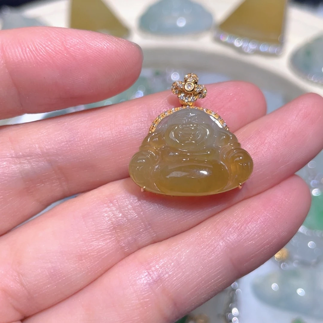 翡翠颈饰未镶嵌夏***茶翡翠