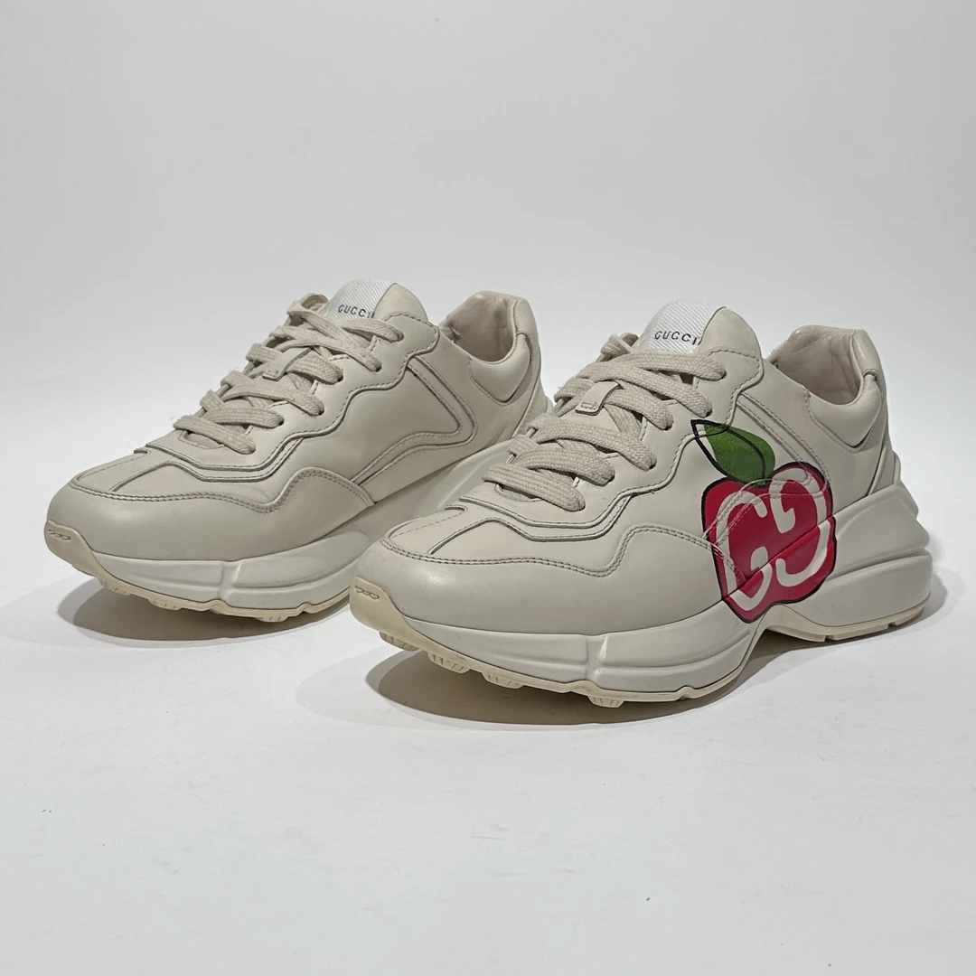 95新 GUCCI/古驰 37.5码 苹果印花时尚老爹鞋/ML80180