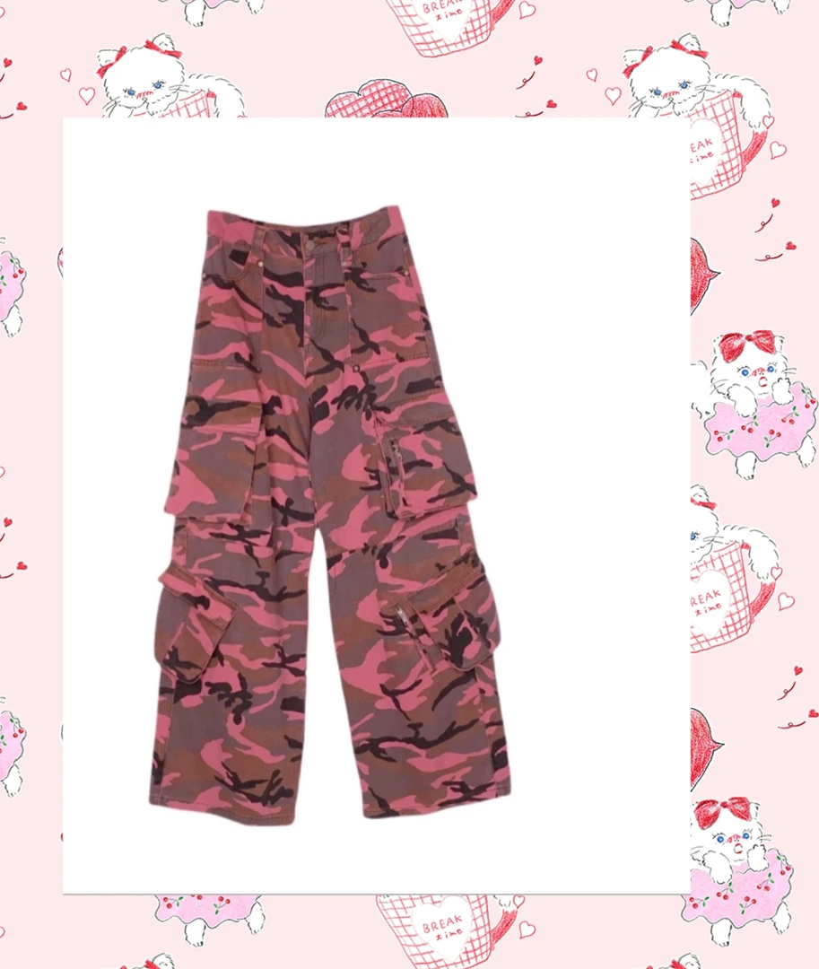 丽姐穿搭春款迷彩工装裤
