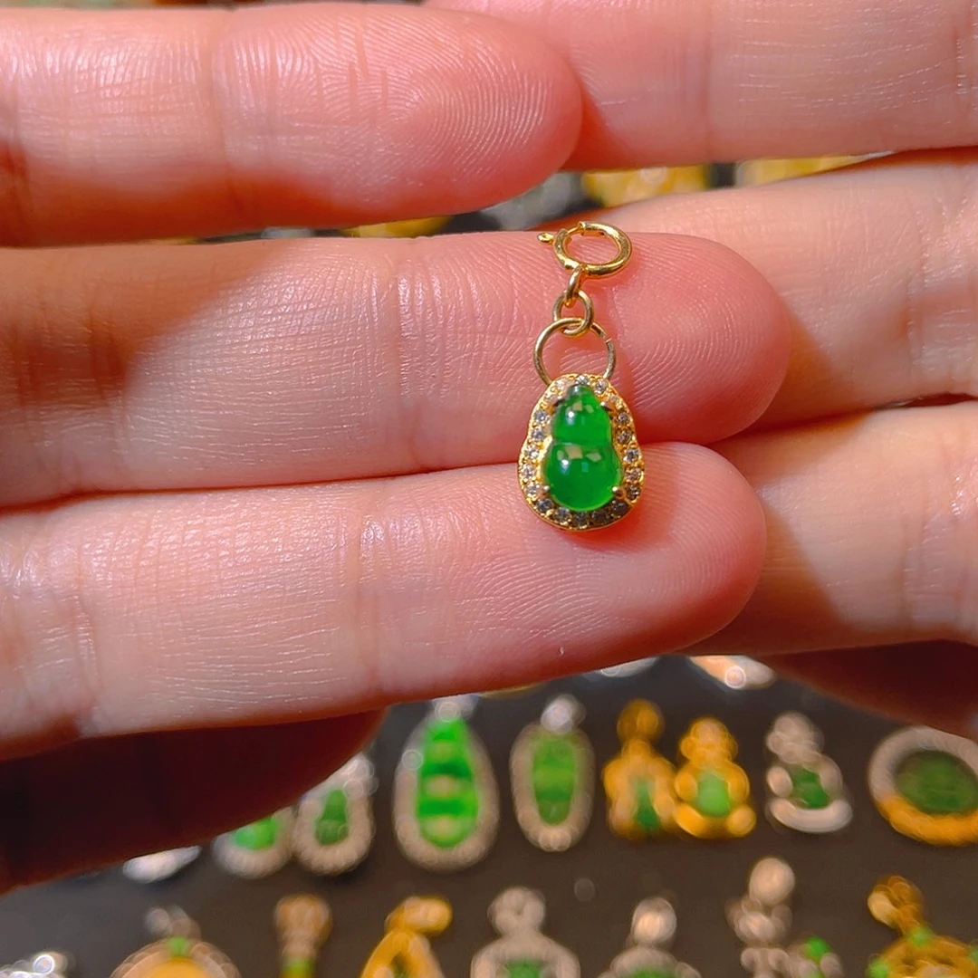 翡翠银S925镶嵌吊坠(不含链)