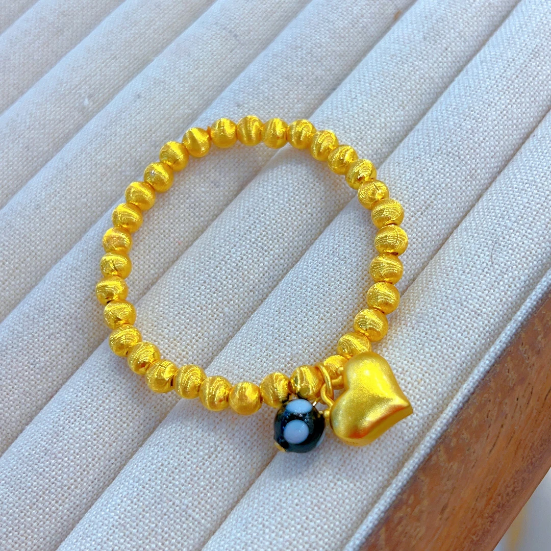 铜合金手链 新款时尚大方百搭气质个性好看的松紧款手链金色简约