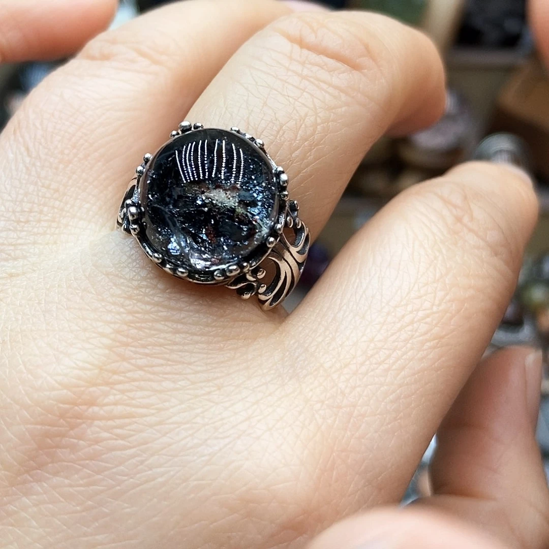 水晶手l戒指银S925镶嵌瑜****?