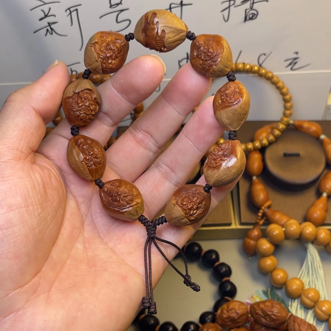 橄榄核手串/手链1.8钟馗头 鸡血红