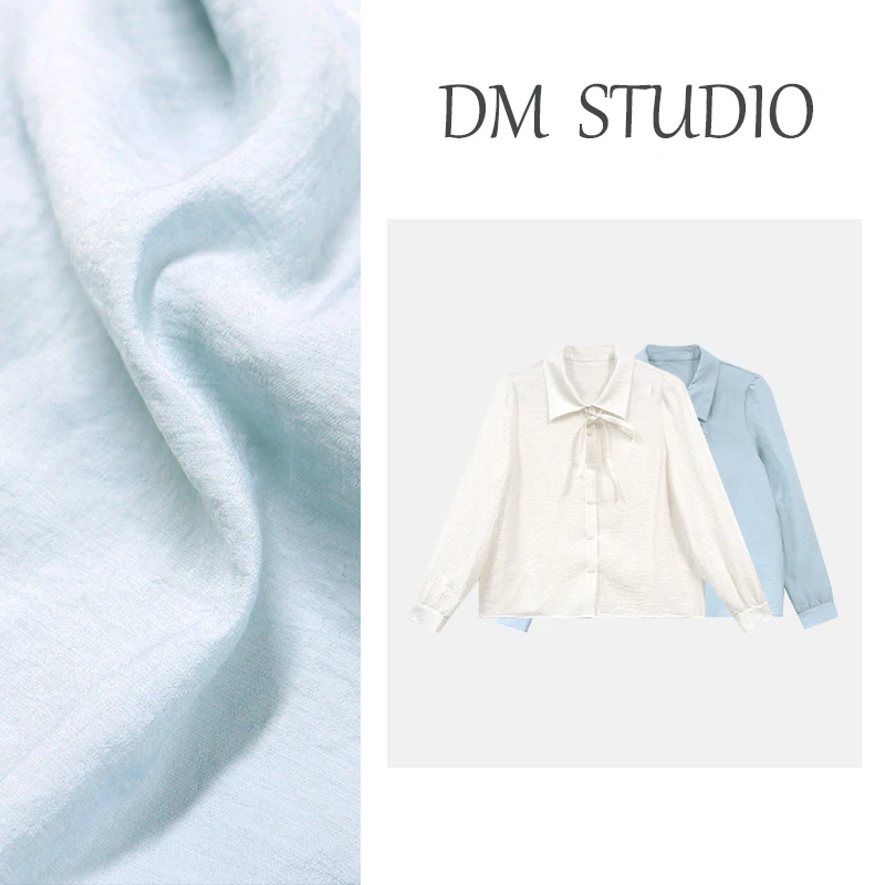 【首尔早茶】春季时尚干净利索裁剪纯色系带设计百搭衬衫DM24861