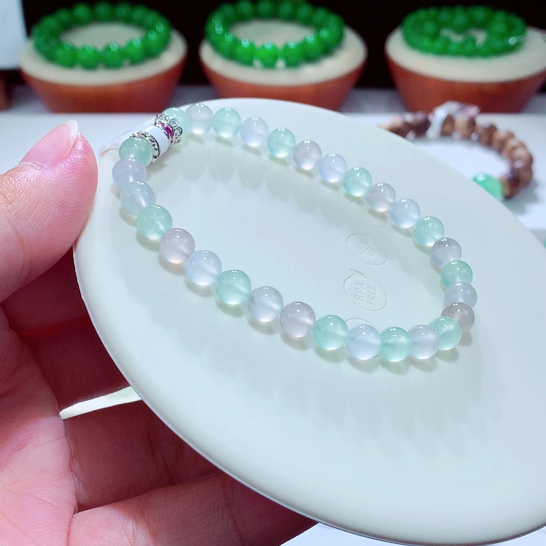 未镶嵌手链翡翠卡6淡彩马卡龙