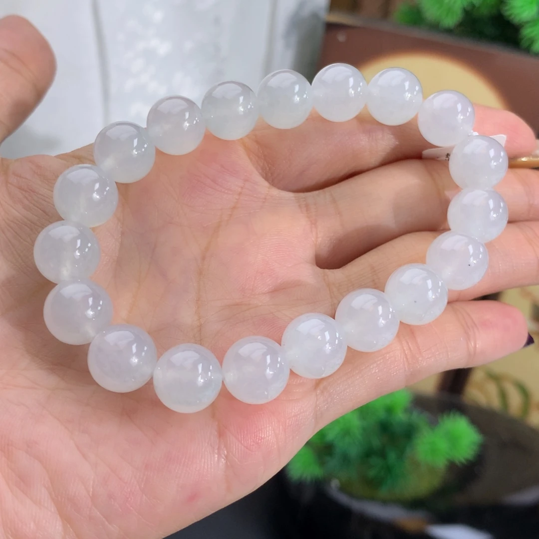 翡翠未镶嵌手串卡10冰胶白冰手串