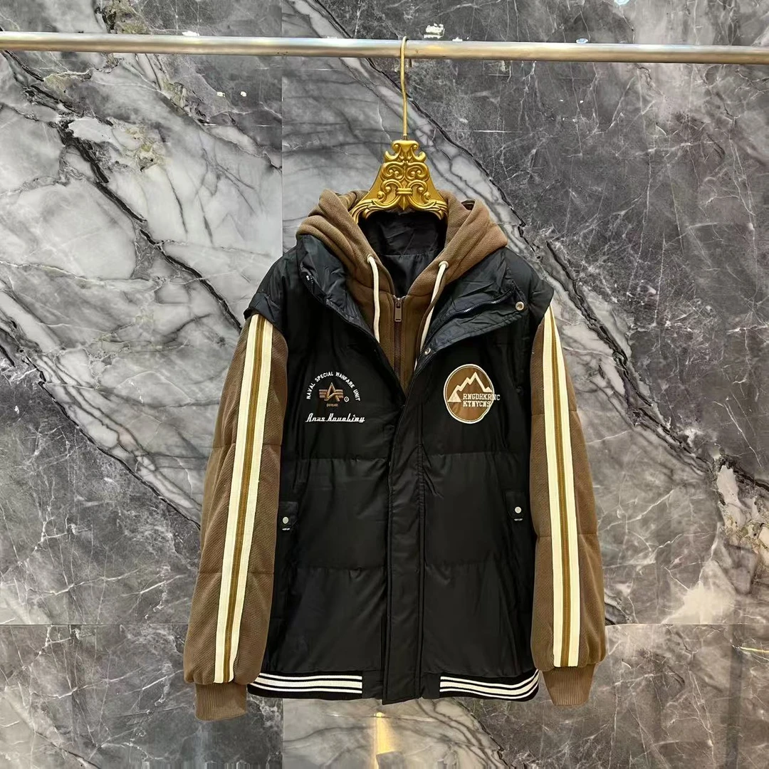 【F】冬季新款保暖时尚潮流连帽防寒服外套23807【无水洗唛】