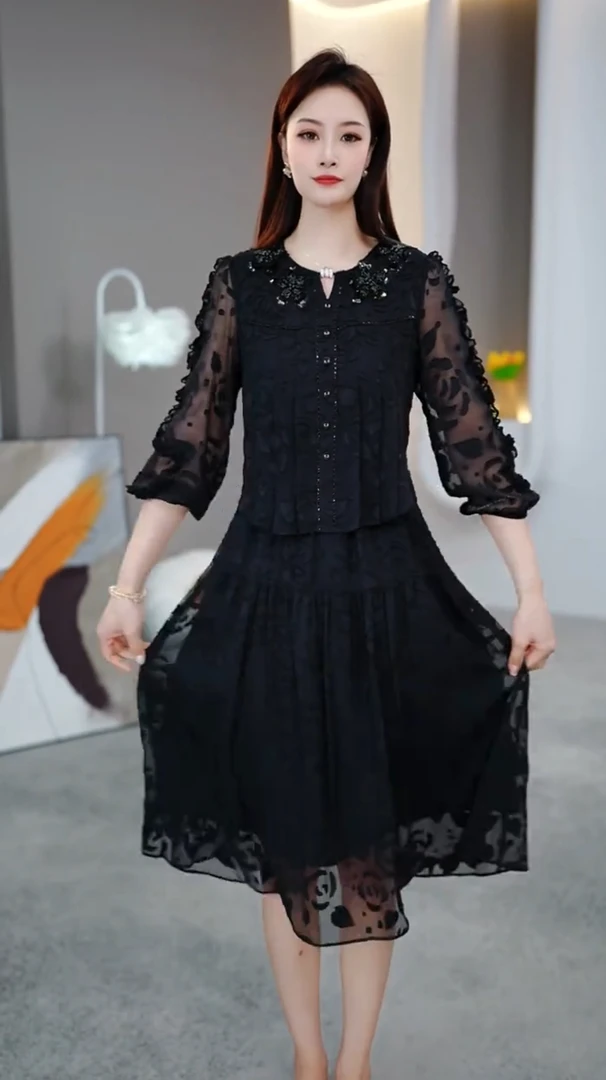 [依铭服饰] KK485#春季 新款 2025 减龄 收腰 显瘦  连衣裙