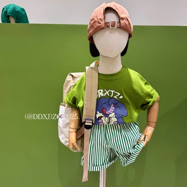 【捡漏】夏款儿童韩系百搭亮色男女童可穿大象小短袖25062