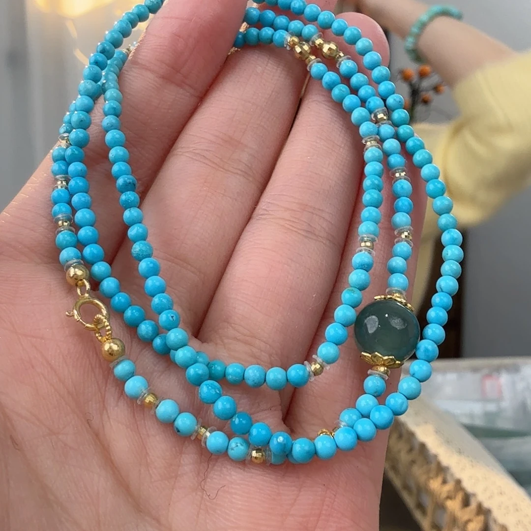 绿松石18K金镶嵌珠宝奇石