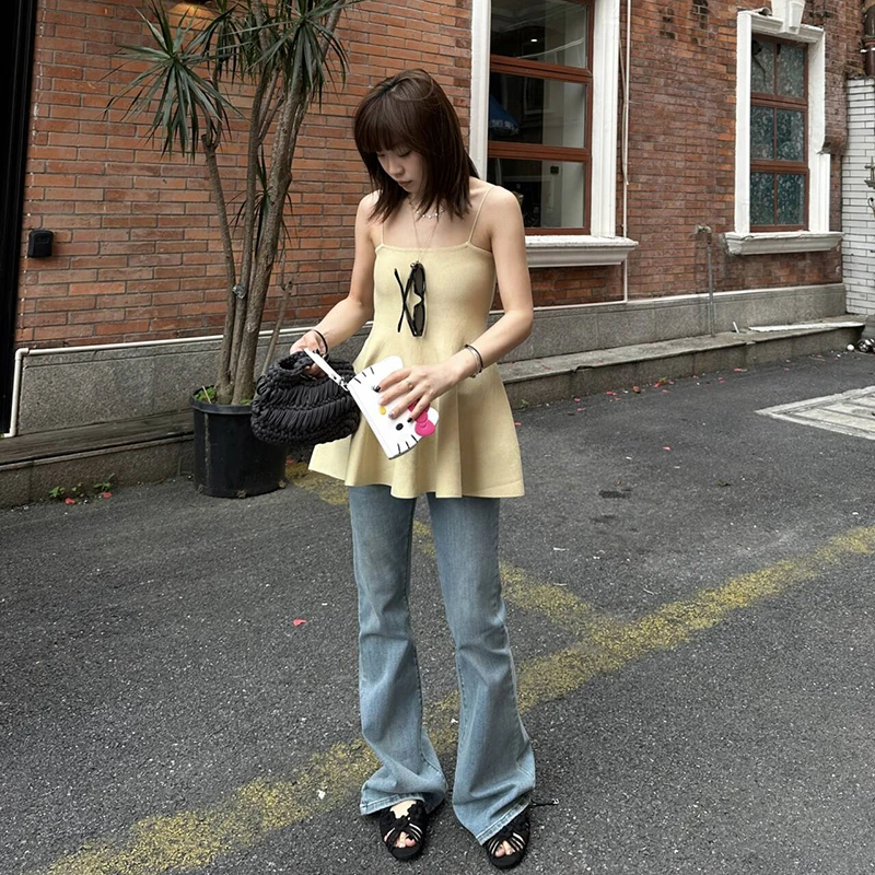 【NO退NO换】Our2【弹力微喇裤】夏季百搭设计款牛仔裤【W2429】