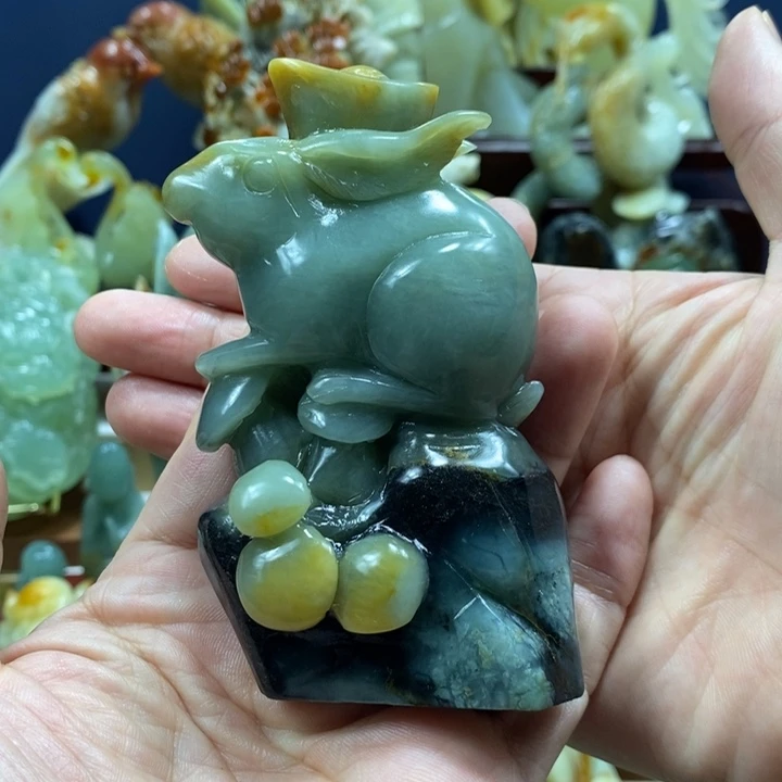 未镶嵌蛇纹石玉珠宝奇石嗯*吶