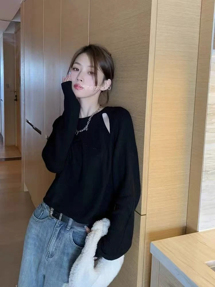 NN916-2025年春季新款时尚重工长袖针织百搭减龄慵懒