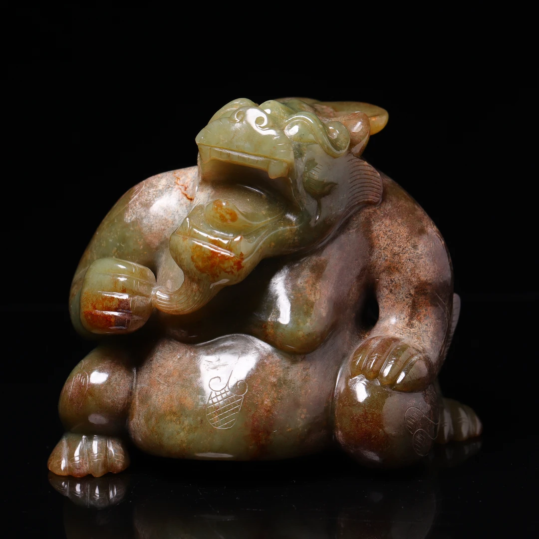 明代和田玉玉熊摆件-NX