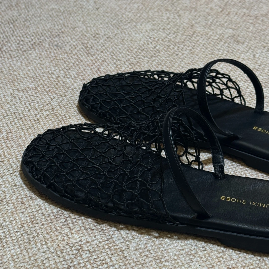 【NO退NO换】欧货松弛舒服走秀款透气网拖鞋