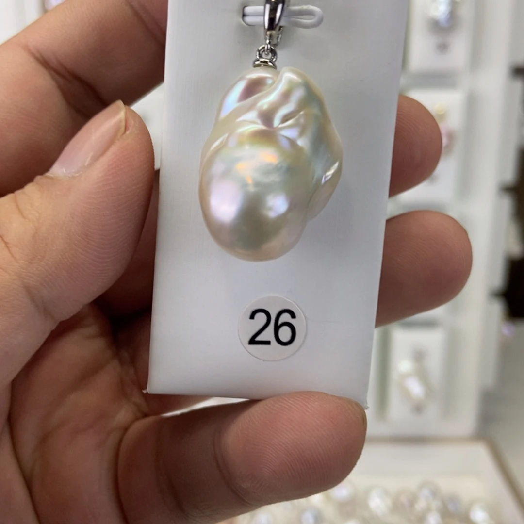 合金吊坠(不含链)淡水珍珠