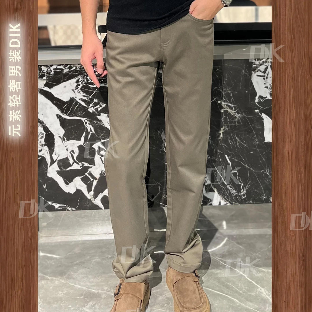 长裤休闲裤男士棕色九分青春活力轻奢直筒时尚B25227