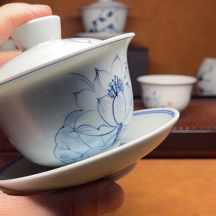 160毫升荷花不带鱼盖碗