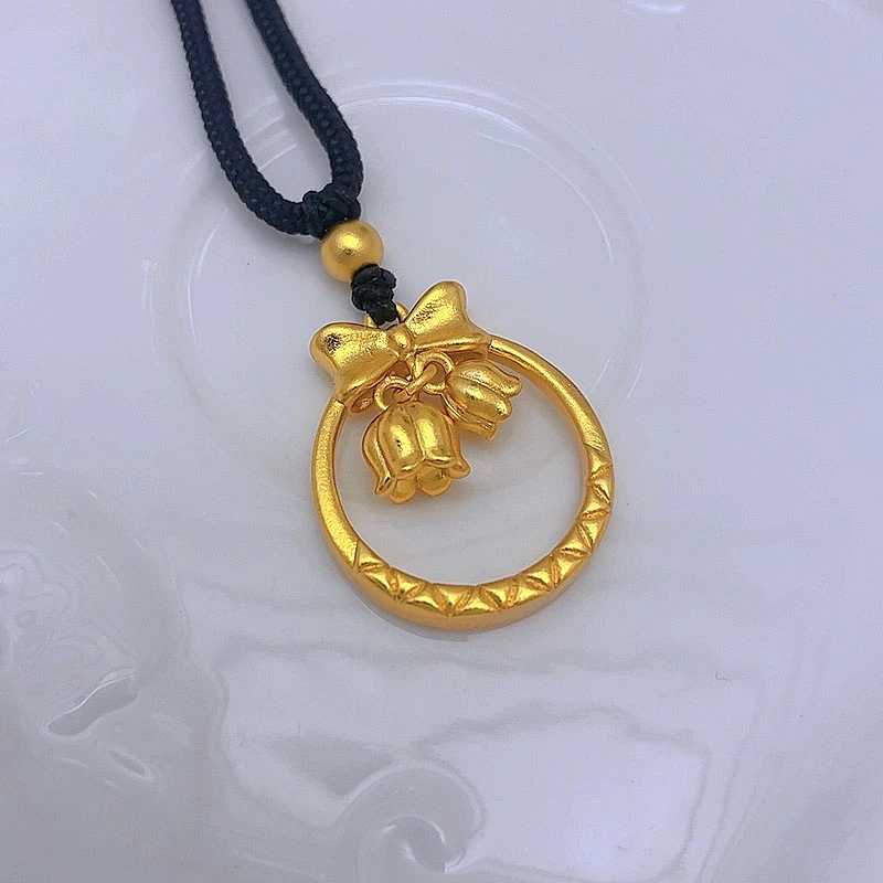 吊坠 1368-新中式在逃公主铃兰花吊坠手工编织挂坠