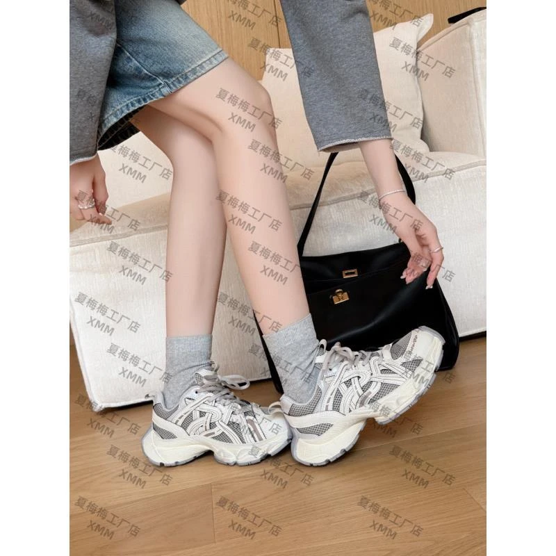 XMM【减震老爹鞋】百搭潮流显瘦复古做旧单网爆款透气厚底舒适X8022