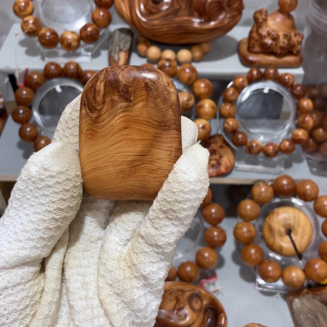 不***颜柏木太行崖柏火焰纹理纯手工无事牌