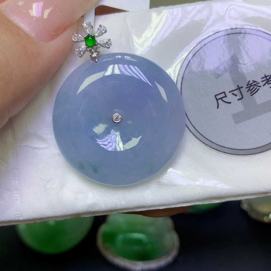 翡翠18K金镶嵌颈饰天然缅甸翡翠a货百元以上9元证书费自理