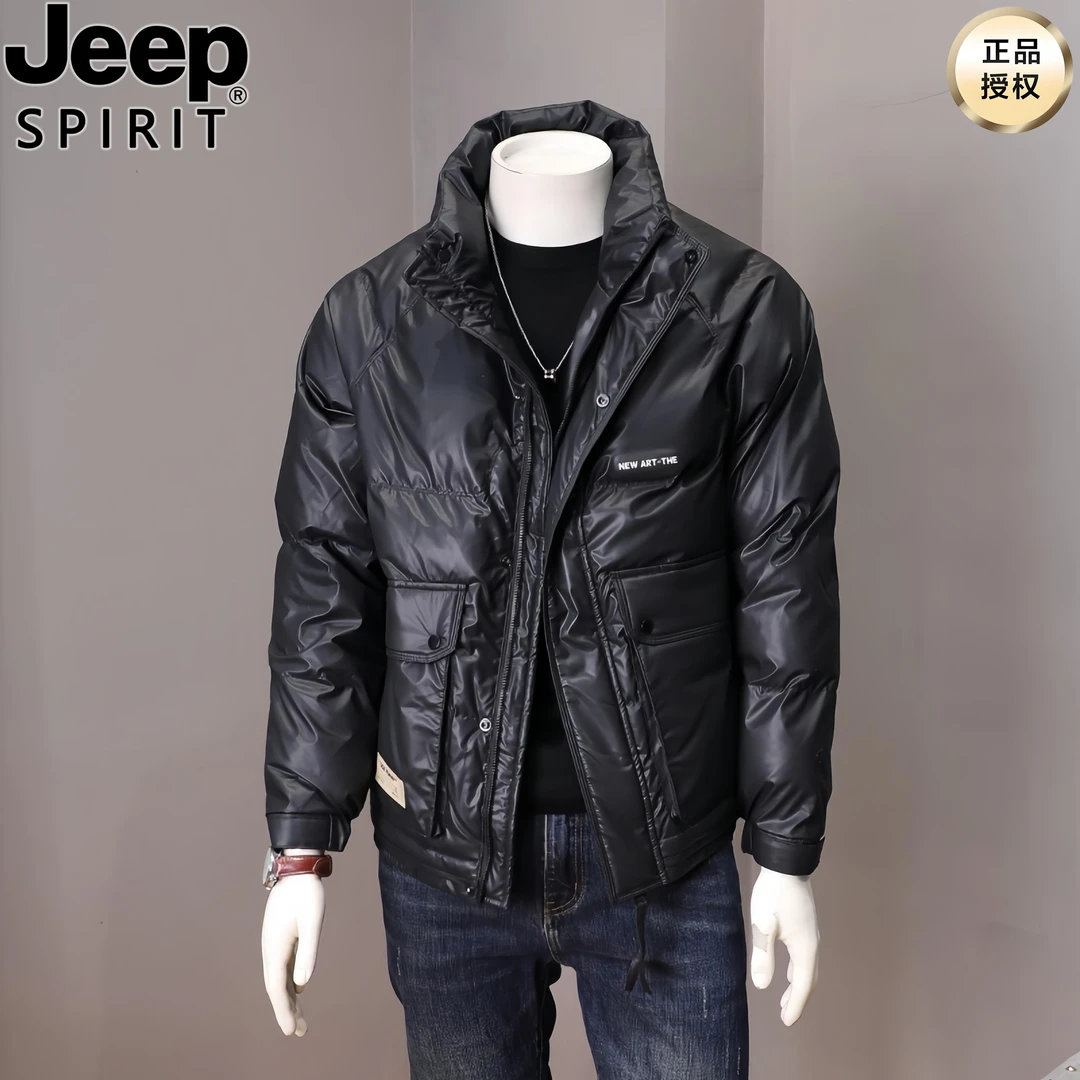 JEEP吉普皮羽绒服男士冬季2024新款潮流时尚韩版休闲保暖夹克外套