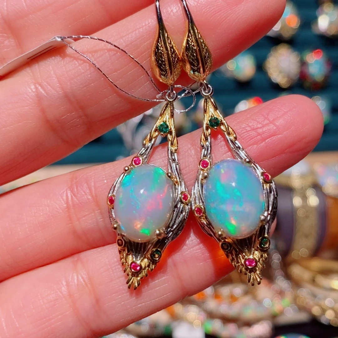 欧泊欧泊耳饰银S925镶嵌