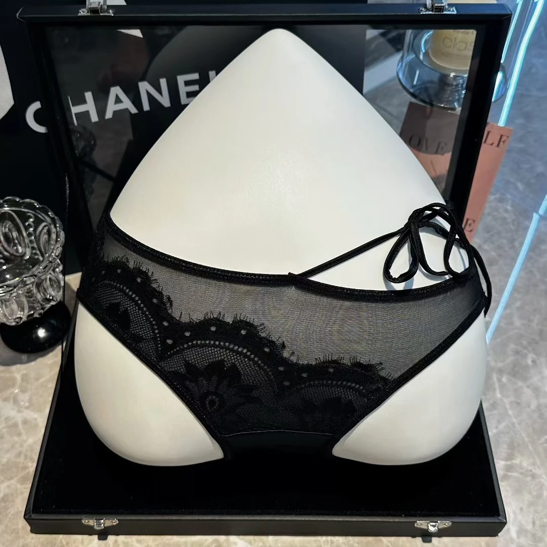 性感侧系绳蕾丝网纱镂空交叉细带女士三角内裤舒适透气