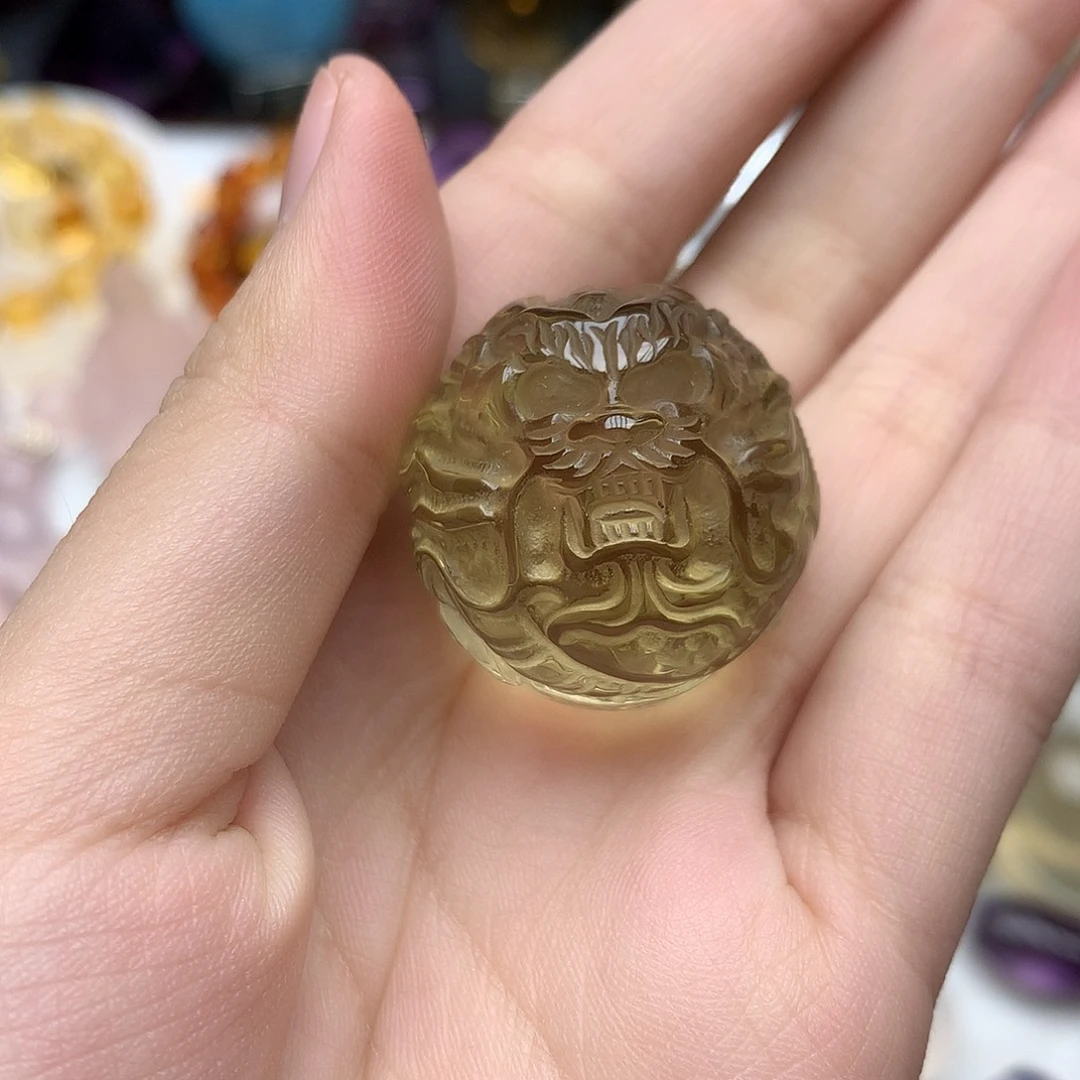 珠宝半成品未镶嵌水晶龙珠2.7手把件