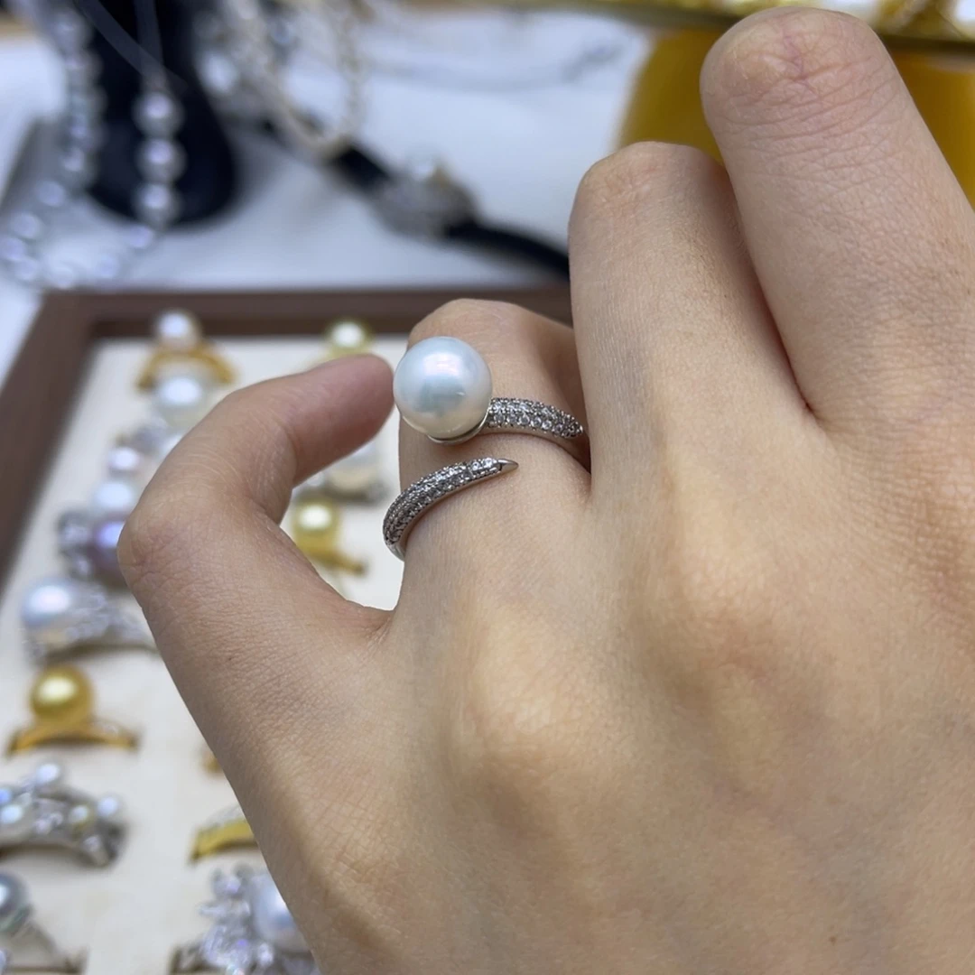 淡水珍珠戒指银S925镶嵌