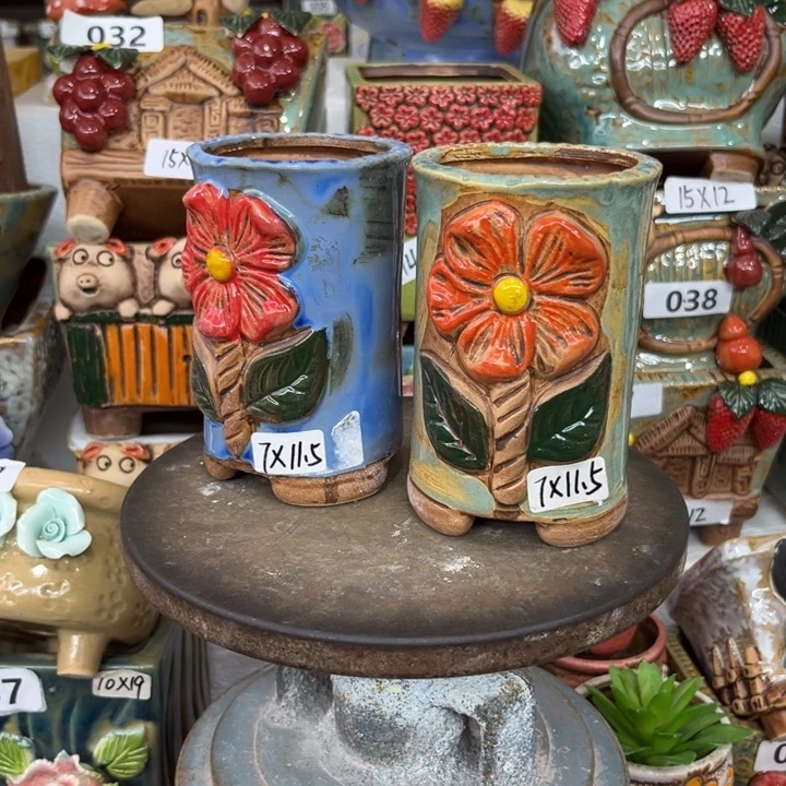 紫砂花盆粗陶材质多肉花盆