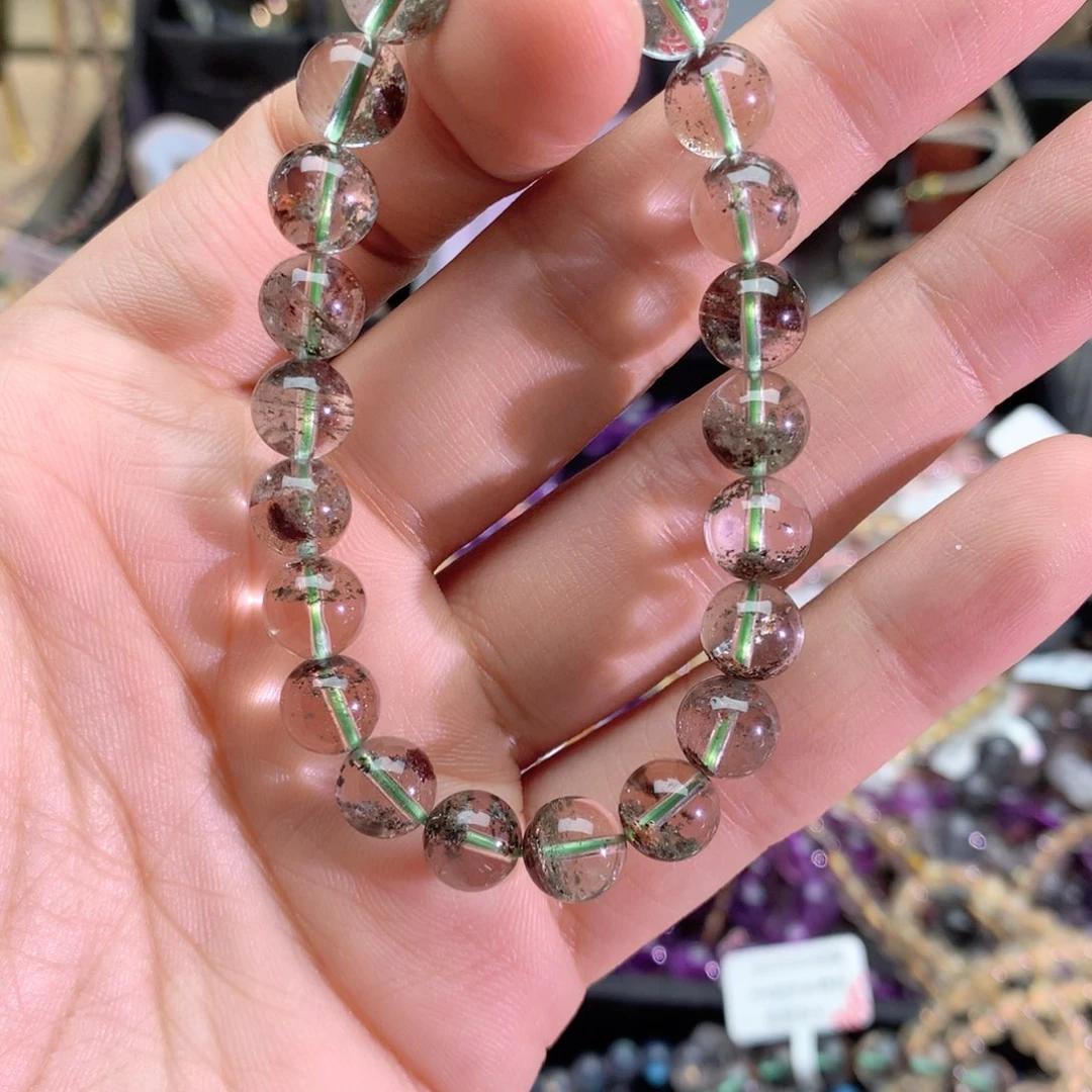 水晶手链未镶嵌咖***糖绿幽灵8