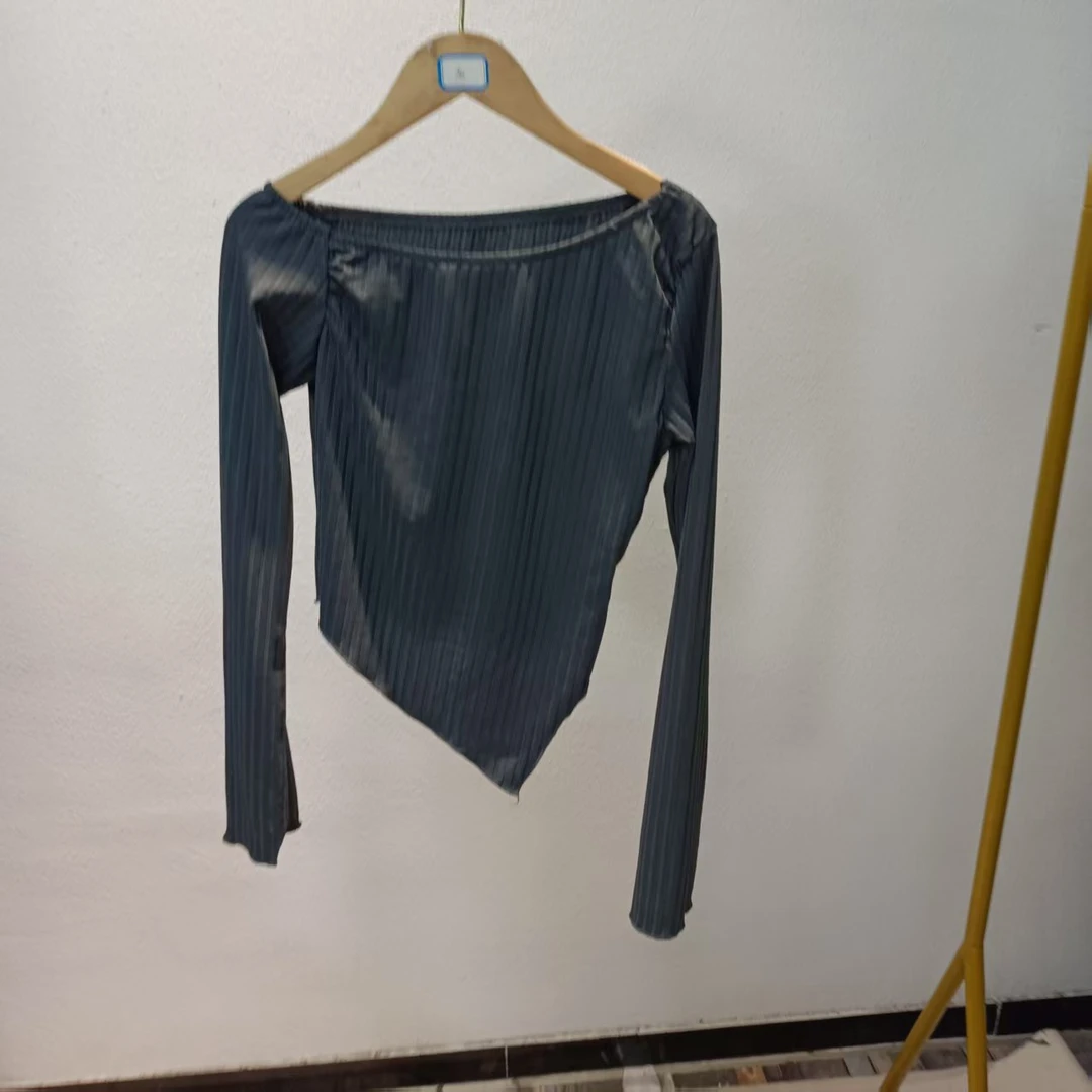 唯琳剪标   C11-7-3040款   51灰蓝色不规则上衣80-105斤