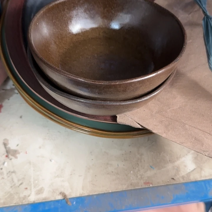 搪瓷粗陶碗2个装，