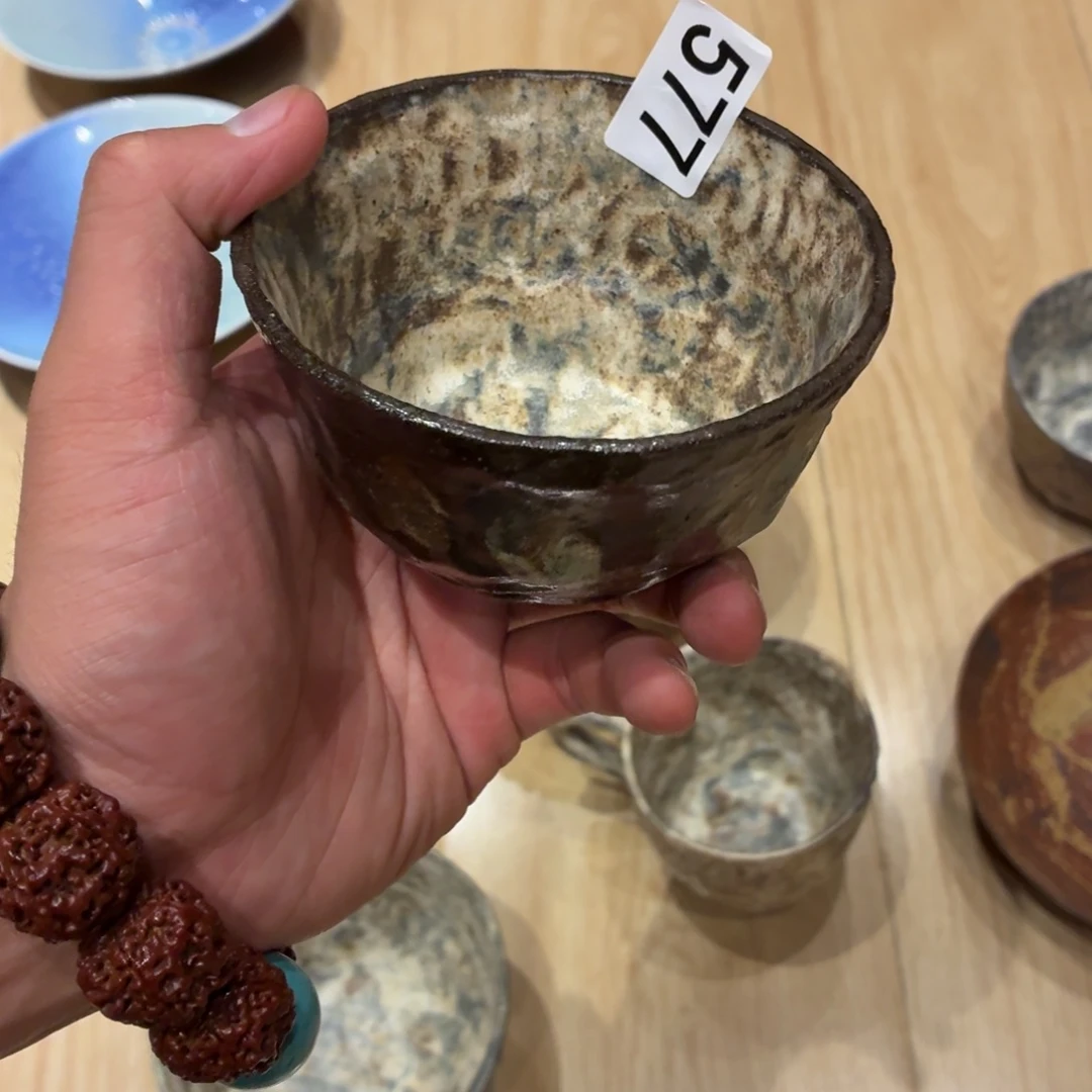 氵***瓷片577外黑内白小碗1个