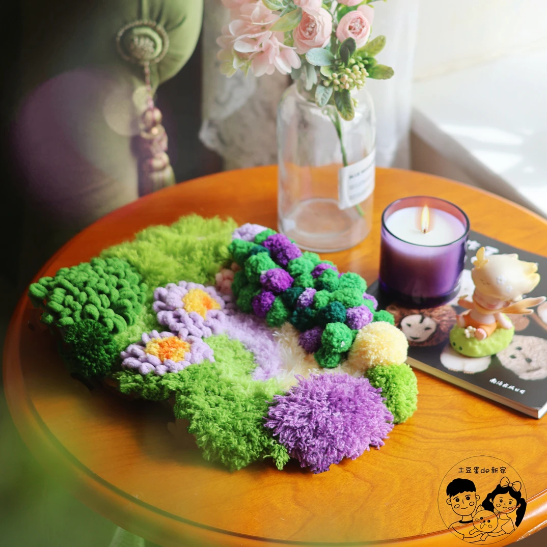 睡莲紫色系杯垫材料包DIY手工材料包