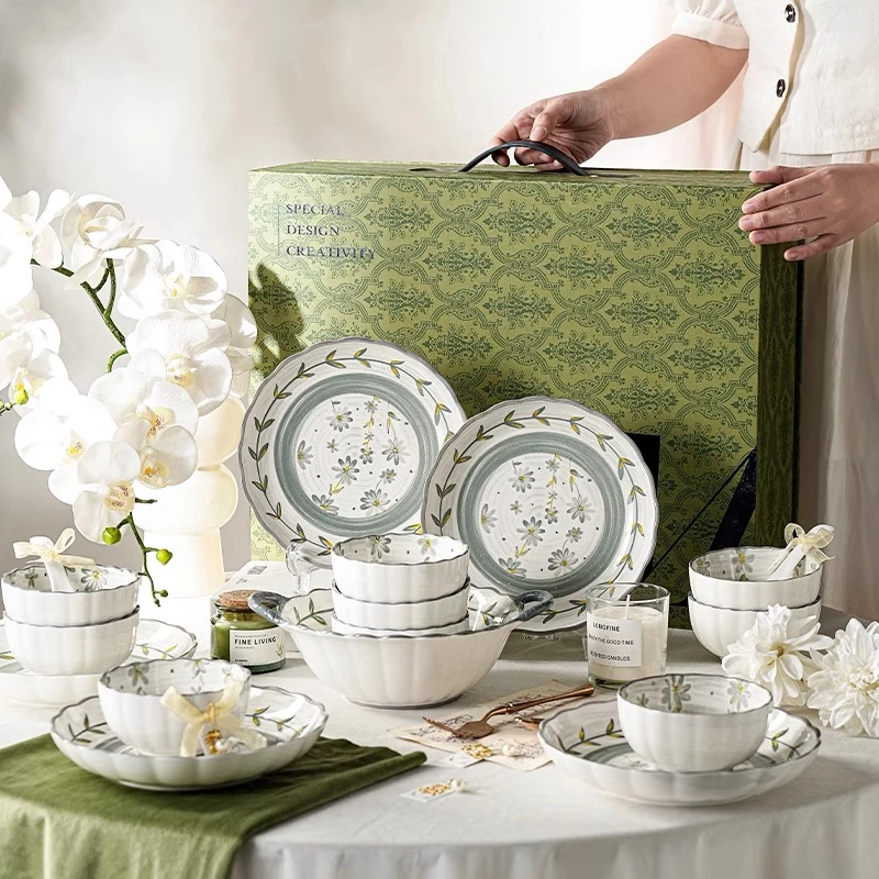 乔迁新居高颜值餐具陶瓷碗盘家用套装高档私人专用碗汤碗饭碗礼物