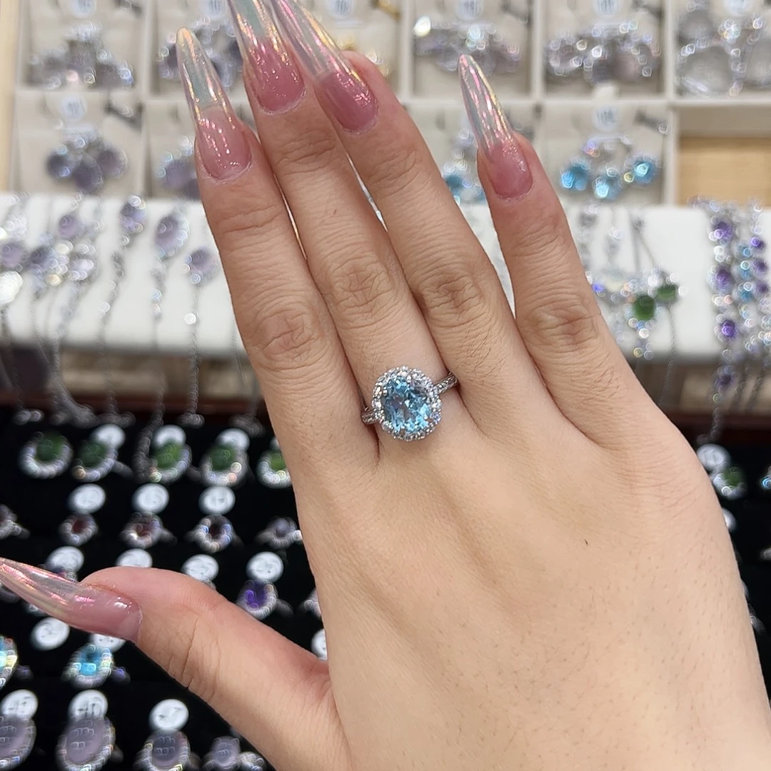 橙***壹戒指托帕石银S925镶嵌