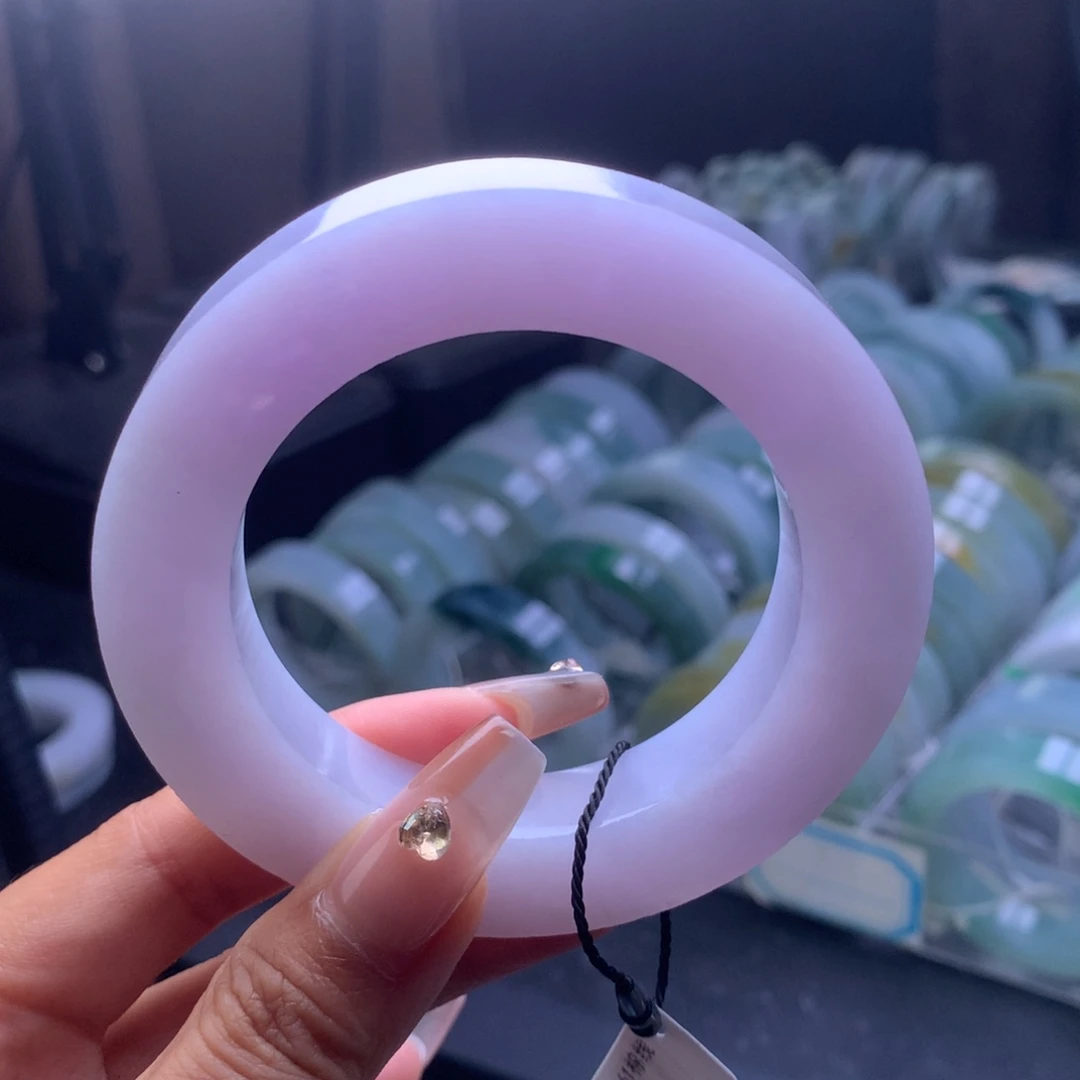 定制翡翠未镶嵌粉紫最后一条