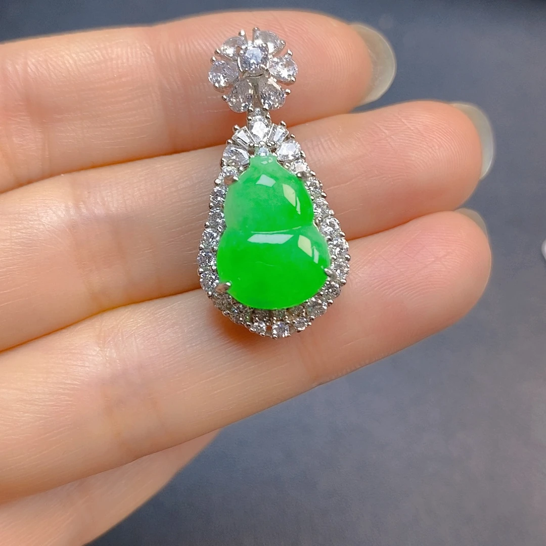 翡翠银S925镶嵌颈饰