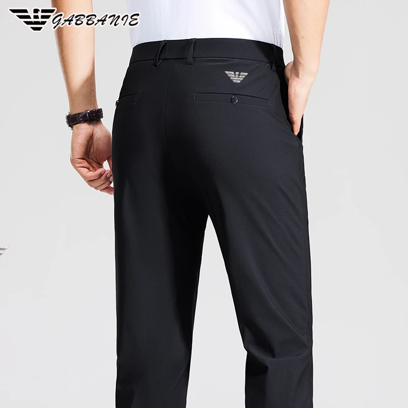 大牌男士轻奢休闲裤2025秋季薄款商务弹力西裤工装直筒长裤子