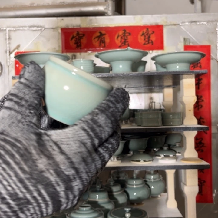 汝瓷纯手工拉坯缸杯微瑕